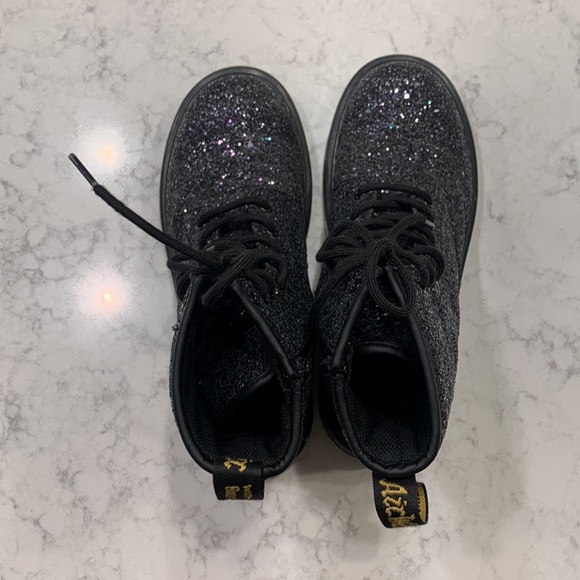 Dr. Martens Doc Martens 1460 Black Glitter Lace Up Boots Women's Size 6 - Picture 4 of 6